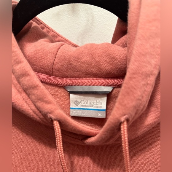 Columbia Coral Pink Fleece Hoodie XL | Cozy Athleisure Streetwear - Picture 4 of 7